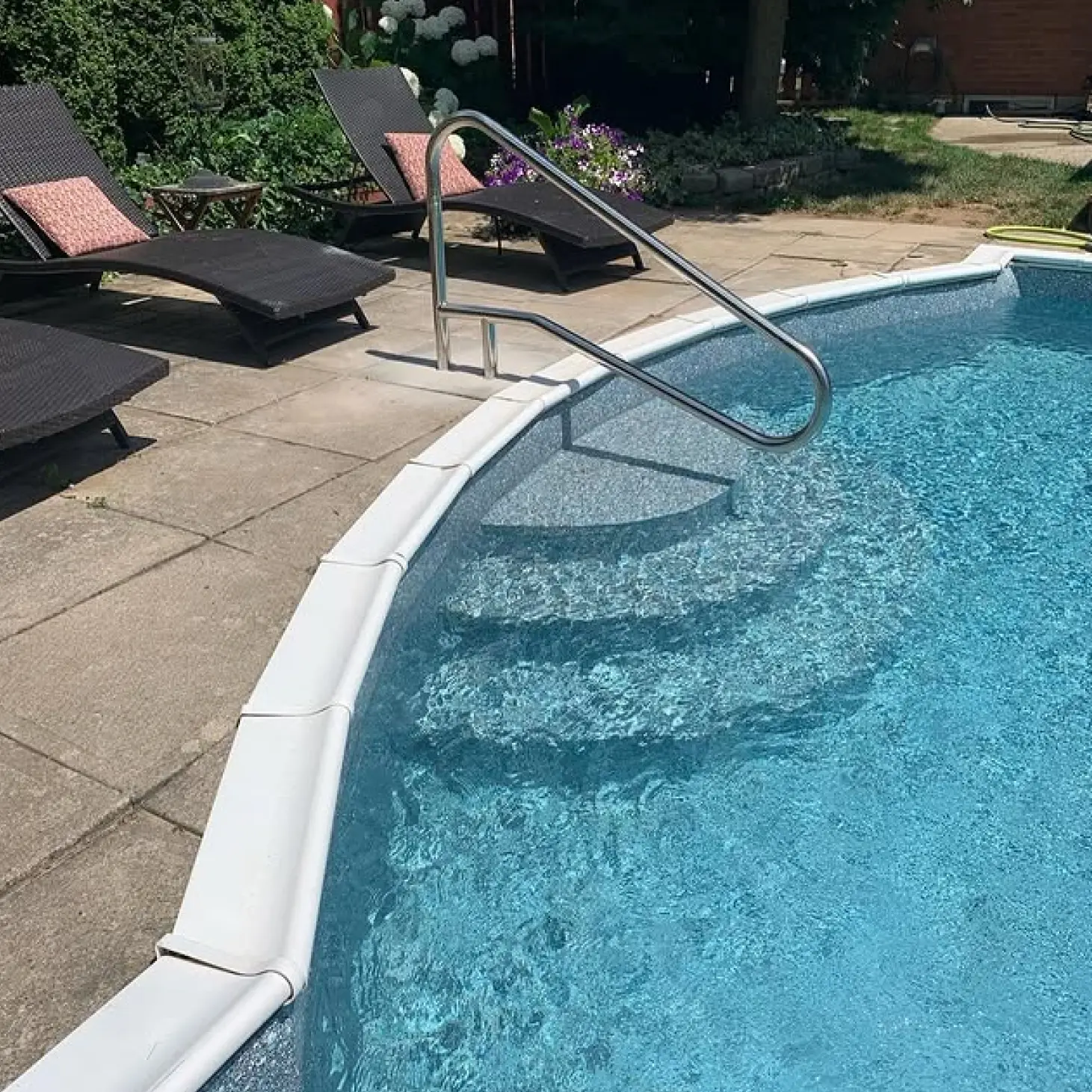 A pool with stairs