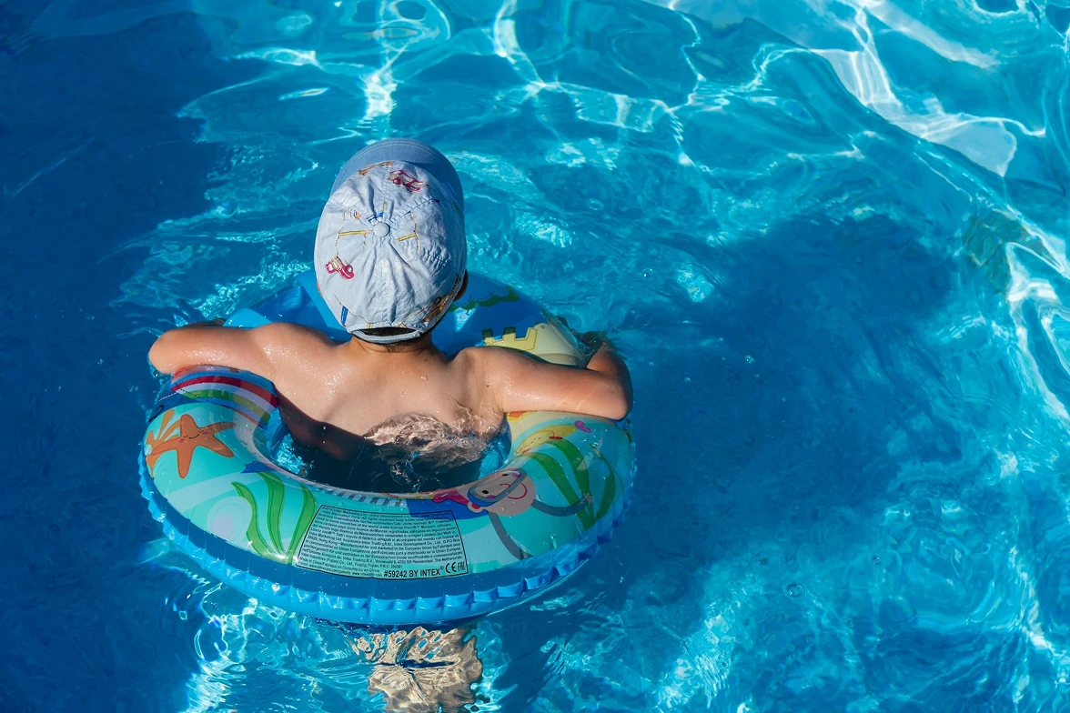 A child in a pool